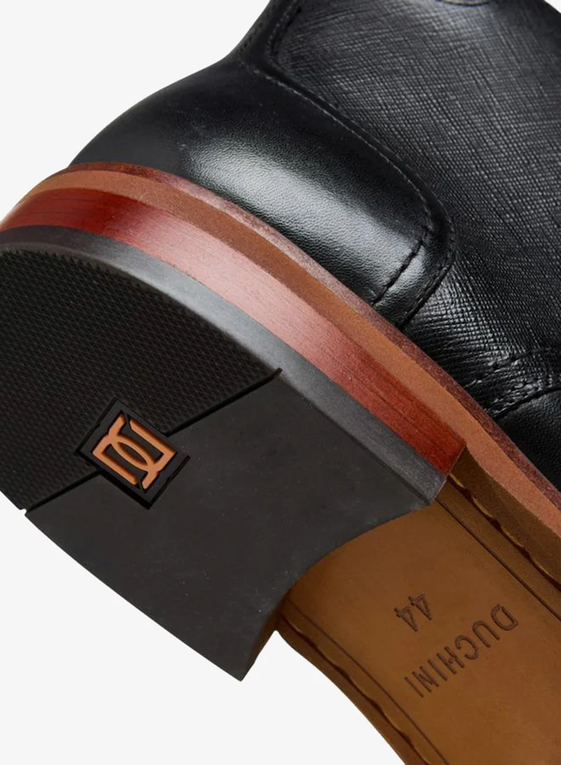 DUCHINI BLACK Men's Solid Ankle Boots with Zip Closure for Men | Best Price UAE