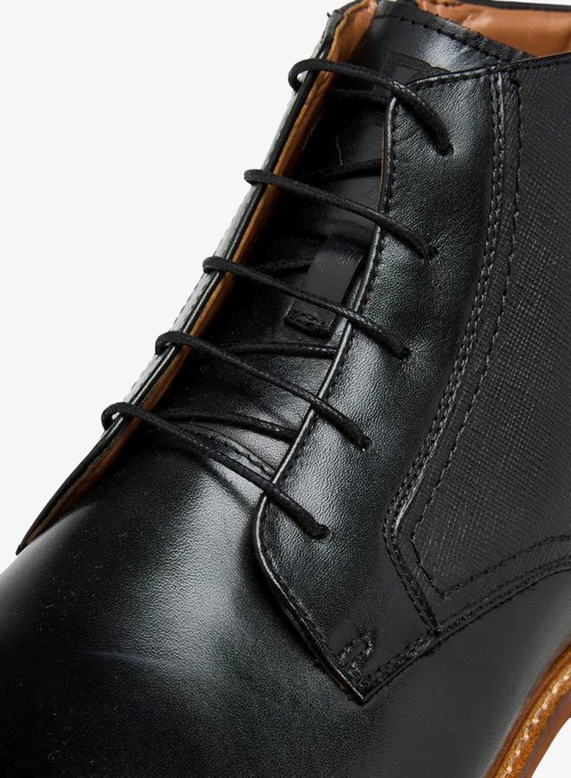 DUCHINI BLACK Men's Solid Ankle Boots with Zip Closure for Men | Best Price UAE