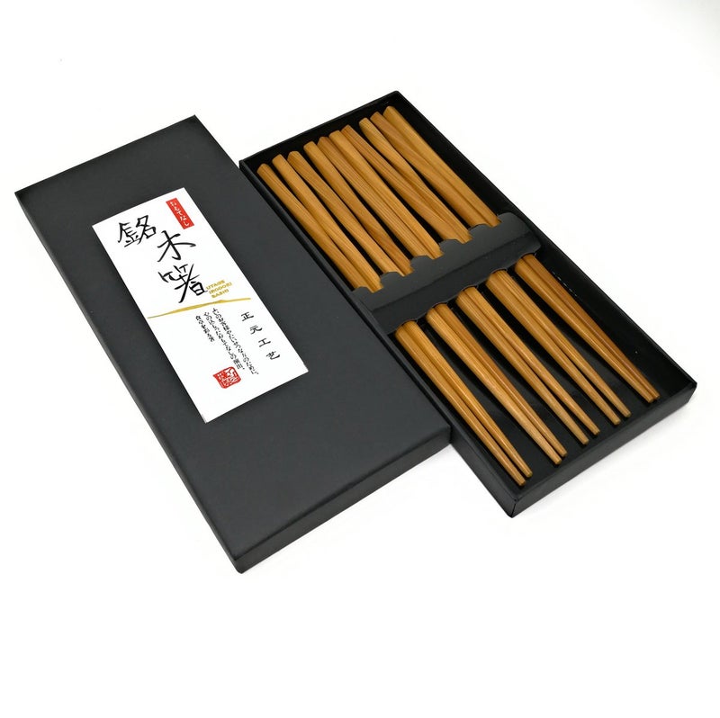 Asian Home 10 5 pairs Elegant Twist Bamboo Chopsticks