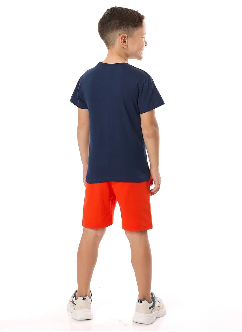 victor and jane Victor and Jane Boys' 2PC Set – Best Moments - Navy & Orange