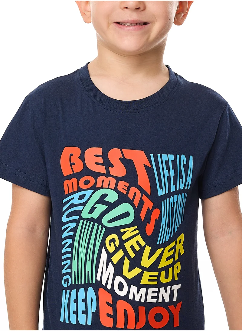 victor and jane Victor and Jane Boys' 2PC Set – Best Moments - Navy & Orange