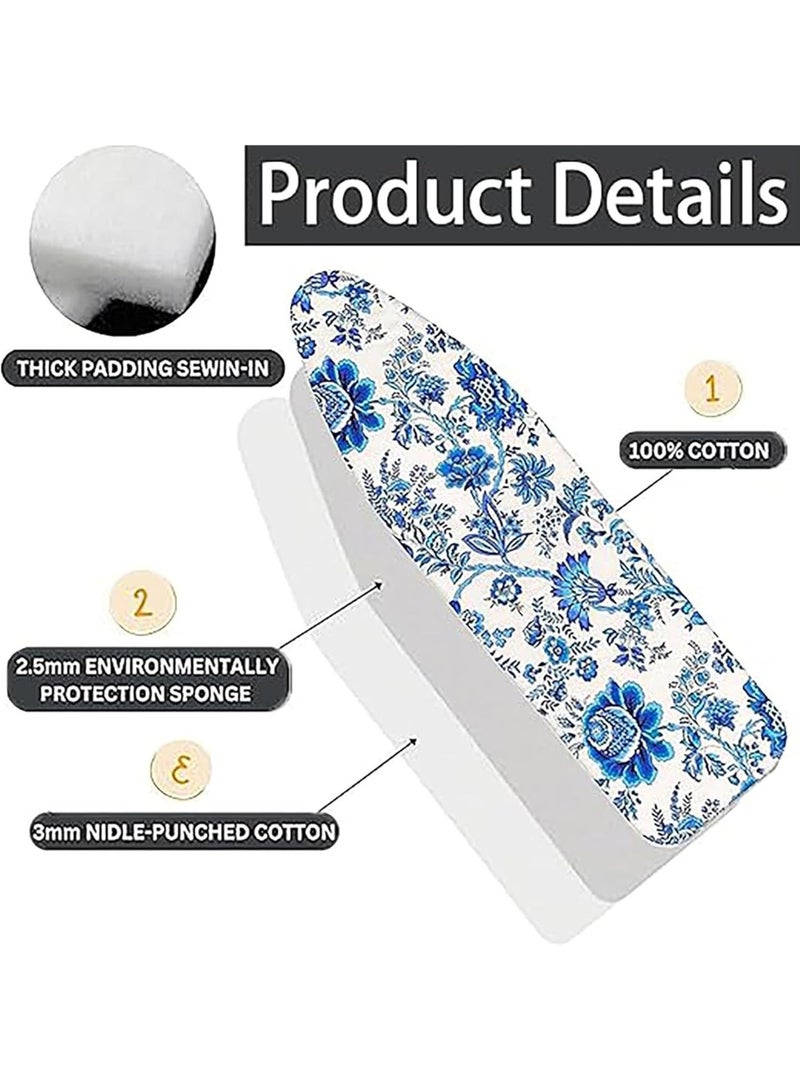 ZOXITY Deluxe Ironing Board Cover 110x34CM, Cotton Large Iron Board Cover with 5mm pad and 4 Elastic Fasteners, Durable Thick Padding, Heat Resistance - Image 4
