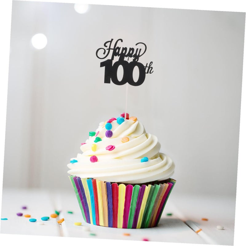 Dark Color Birthday Cake Toppers 10pcs Glitter Dessert Picks For Indoor Outdoor Celebrations - Image 5