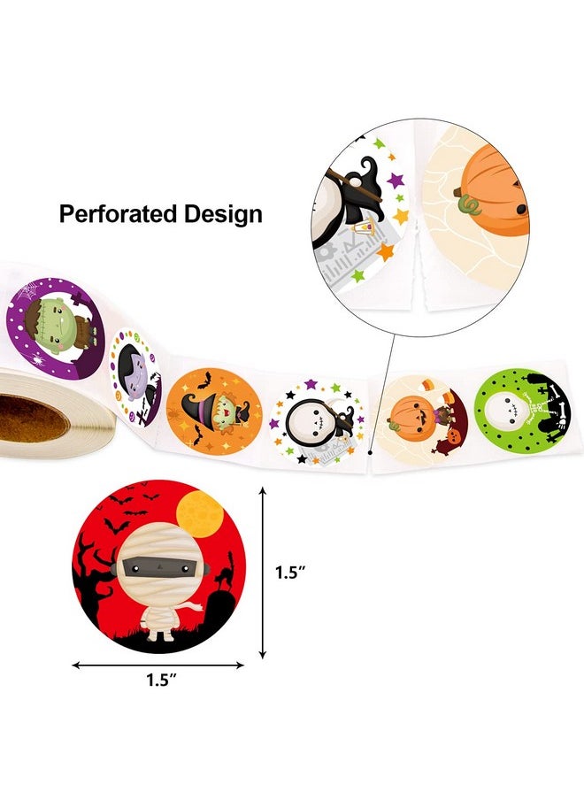 ceiba tree - Halloween Stickers For Kids 500 Pcs Party Roll Round Character Sticker Trick Or Treat - Image 1