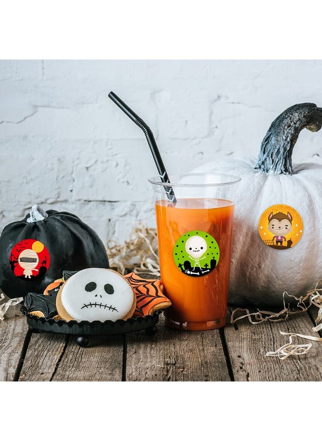 ceiba tree - Halloween Stickers For Kids 500 Pcs Party Roll Round Character Sticker Trick Or Treat - Image 1