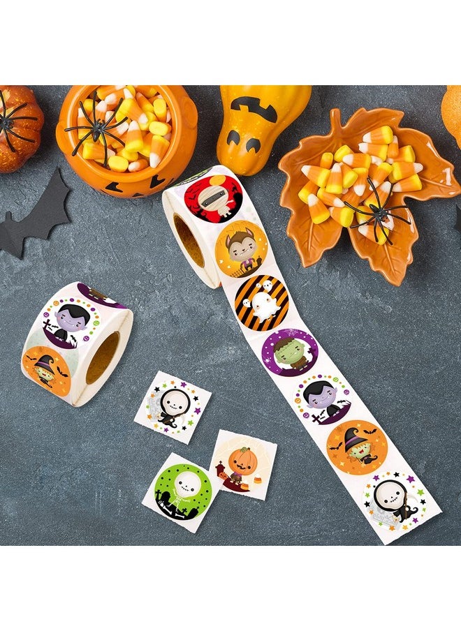 ceiba tree - Halloween Stickers For Kids 500 Pcs Party Roll Round Character Sticker Trick Or Treat - Image 1