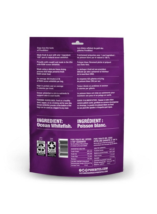 PureBites Whitefish Freeze Dried Dog Treats, 1 Ingredient, Made in USA, 7oz - Image 2