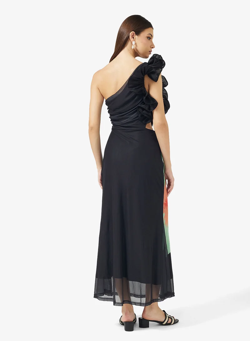 ايلا One Shoulder Floral Print Dress