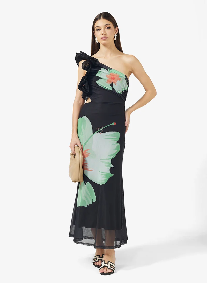 ايلا One Shoulder Floral Print Dress
