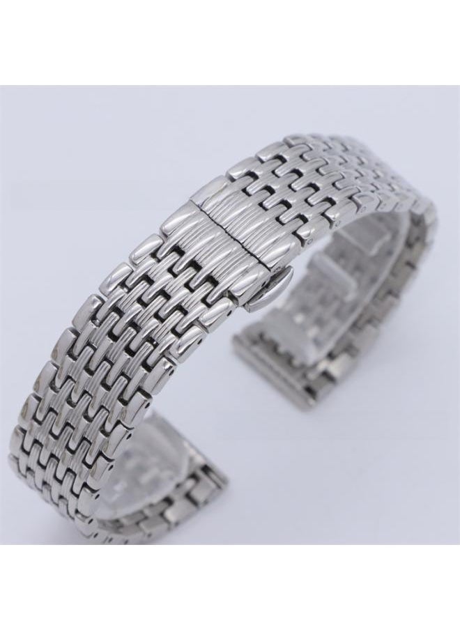 NIBEMINENT - Stainless Steel Thin Pressure Line Strap Butterfly Buckle Solid Nine-ball Watch Accessories Men's And Women's Bracelet 2-2 - Image 1