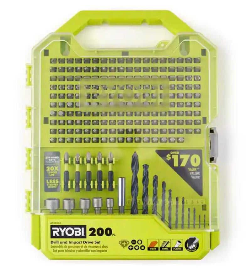RYOBI 200 Piece Drill and Impact Drive Set - Image 1
