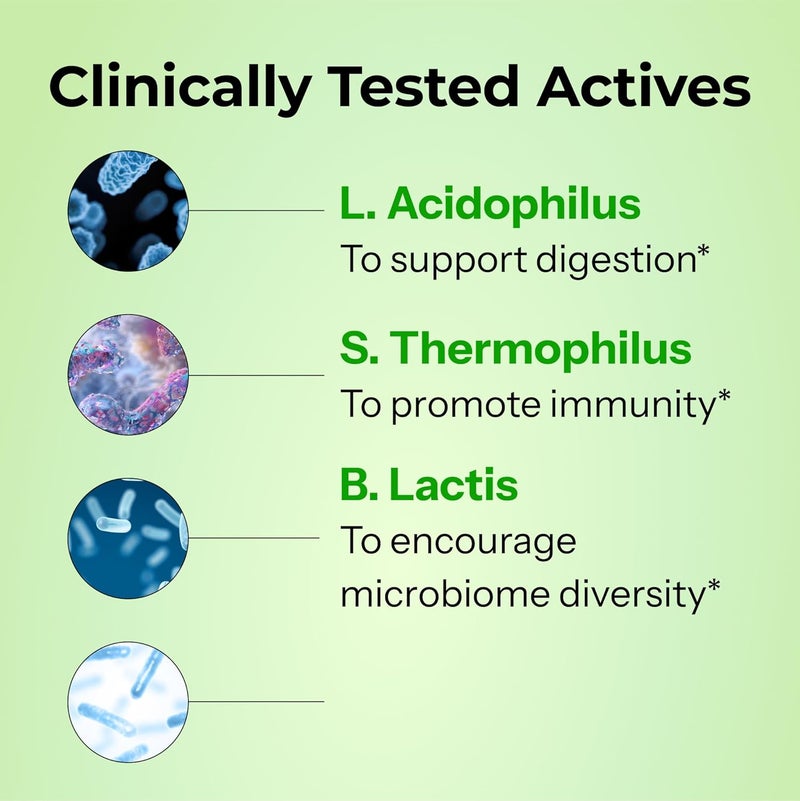 HUM غريزة الأمعاء 30 يوم إمداد بروبيوتيك يومي لصحة الجهاز الهضمي للنساء والرجال سلالات لاكتوباسيلس وبيفيدوبكتيريوم لدعم الانتفاخ ودعم المناعة وتنوع الأمعاء الصحي - Image 3