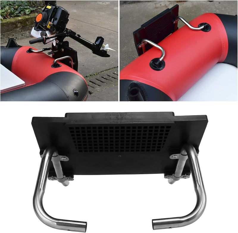 woobles Motor Mount Kit For Inflatable, Boat Motor Mount Professional Metal Sturdy Inflatable Fishing Kayak Motor Stand Set with Screws for Kayak Rubber Boat - Image 5