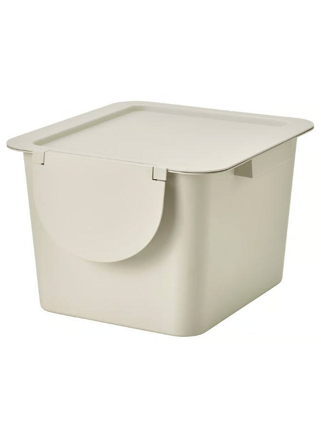 Bin With Lid Light Beige 12 l - Image 1