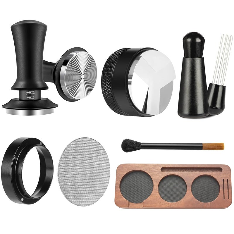 Stainless Steel Espresso Tamper and Leveler Set with WDT Tool and Storage Tray - Image 1
