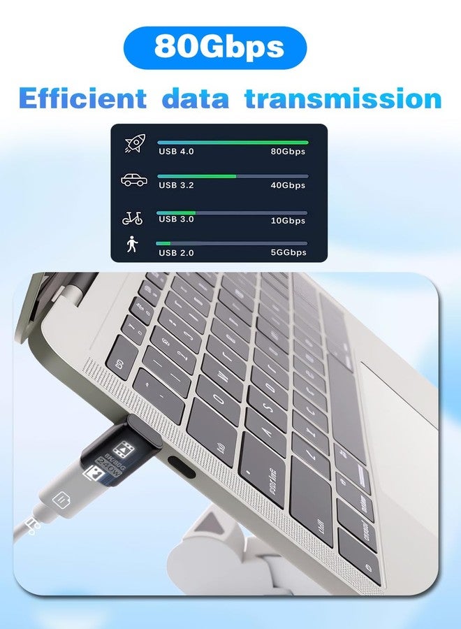 دوتك محول Duttek USB-C بزاوية 90 درجة [240 واط، 80 جيجابت في الثانية، 8K@60Hz]، محول USB-C بزاوية 90 درجة متوافق مع كابل Thunderbolt 5، موسع Type-C لأجهزة Steam Deck وMacBook والأجهزة اللوحية الذكية والهواتف (عبوة من قطعتين) - Image 2