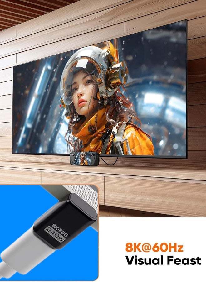 دوتك محول Duttek USB-C بزاوية 90 درجة [240 واط، 80 جيجابت في الثانية، 8K@60Hz]، محول USB-C بزاوية 90 درجة متوافق مع كابل Thunderbolt 5، موسع Type-C لأجهزة Steam Deck وMacBook والأجهزة اللوحية الذكية والهواتف (عبوة من قطعتين) - Image 4