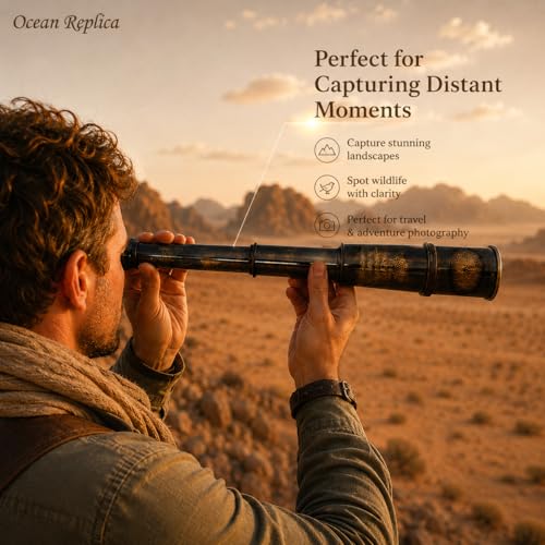 OCEAN REPLICAS 1920 Dollond London Brass Maritime Telescope – 15” Vintage Nautical Spyglass Pirate Telescope Antique Look – Solid Brass Mounted Scope with Wooden Box - Image 5