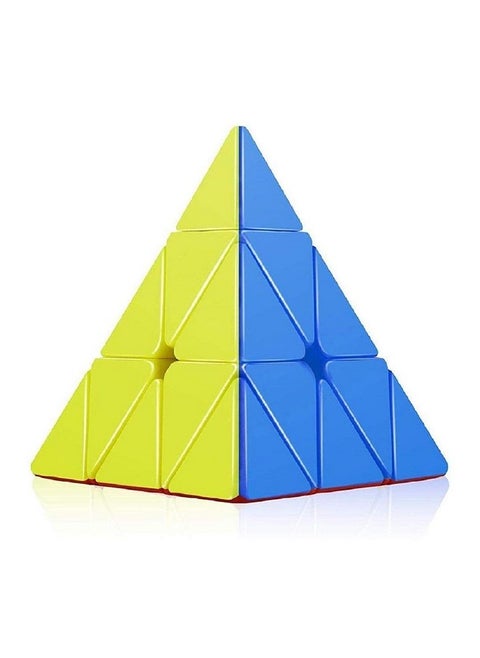 Storio Kid Cubes Pyramid High Speed Sticker Less Magic Puzzle Cube Game Toy (Pyraminx),Multicolor