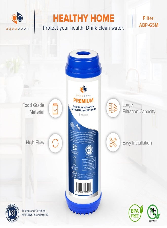 أكوابون خرطوشة فلتر مياه بديلة من الكربون النشط الحبيبي الممتاز Aquaboon 5 ميكرون 10 × 2.5 - فلتر GAC متوافق مع AP117 وGAC-10، عبوة من 6 قطع - Image 4