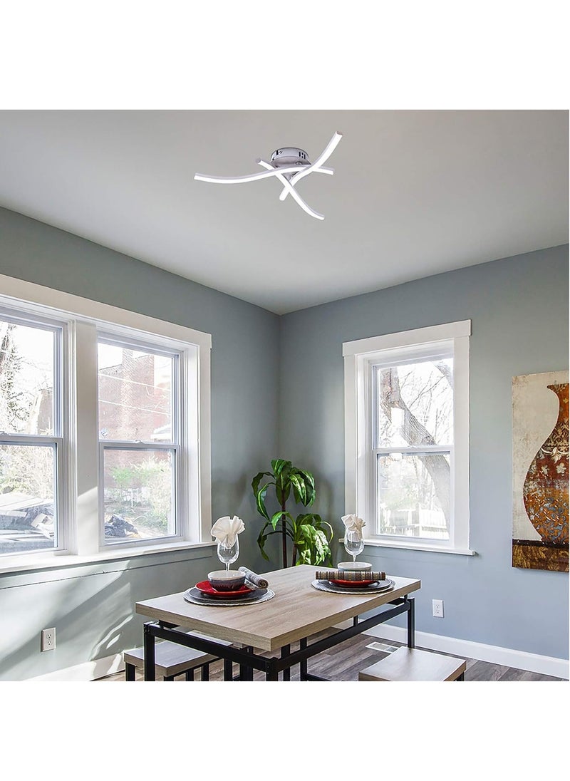 RATSAW LED Ceiling Light 3 Color Chandelier Lamp Modern Curved Design Ceiling Light with 3 Wave Light for Living Room Bedroom Dining Room 18W  Cold and Warm and Natural White  - Image 4