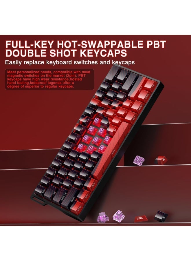 AULA لوحة مفاتيح مغناطيسية سلكية WIN60 HE MAX 60% مع تفعيل قابل للتعديل، معدل استقصاء 8000 هرتز، مفاتيح مغناطيسية بتأثير هول، قابلة للتبديل، لألعاب FPS - Image 5