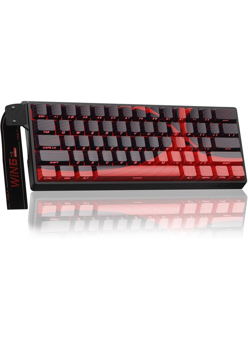 AULA لوحة مفاتيح مغناطيسية سلكية WIN60 HE MAX 60% مع تفعيل قابل للتعديل، معدل استقصاء 8000 هرتز، مفاتيح مغناطيسية بتأثير هول، قابلة للتبديل، لألعاب FPS - Image 2