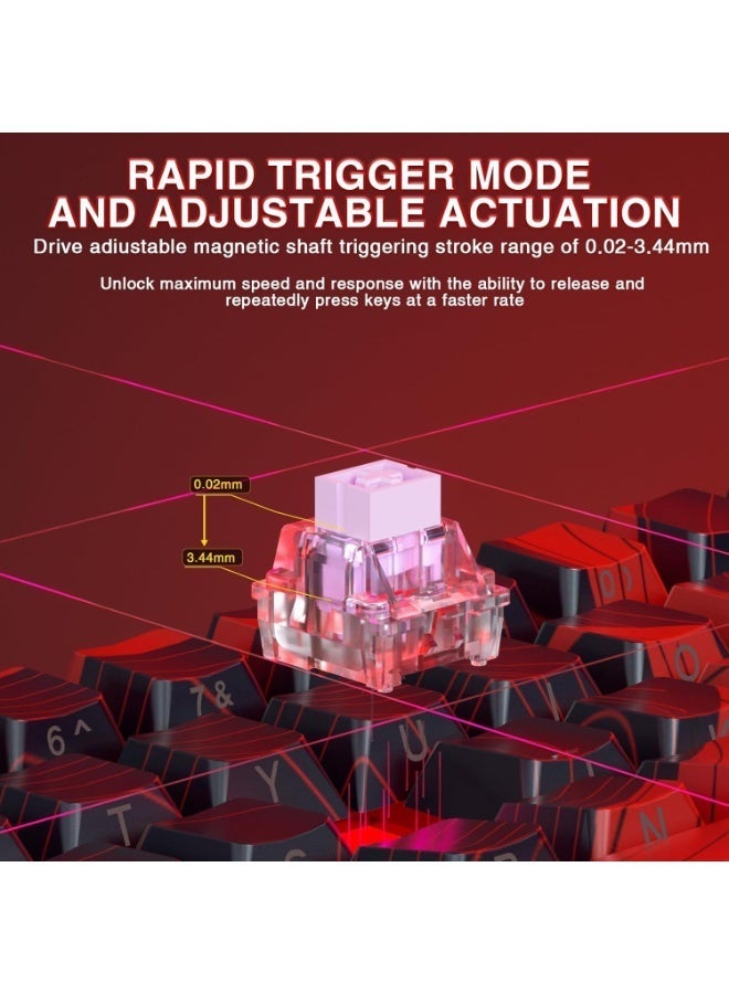 AULA لوحة مفاتيح مغناطيسية سلكية WIN60 HE MAX 60% مع تفعيل قابل للتعديل، معدل استقصاء 8000 هرتز، مفاتيح مغناطيسية بتأثير هول، قابلة للتبديل، لألعاب FPS - Image 3