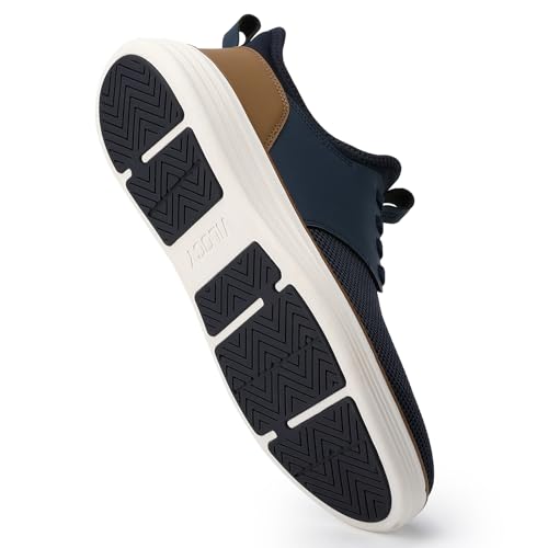 VILOCY Men's Slip On Casual Dress Sneakers Hands Free Fashion Sneakers Mesh Tennis Walking Shoes Comfortable Work Shoes Breathable Lightweight Non Slip Dark Blue, EU46 - Image 2