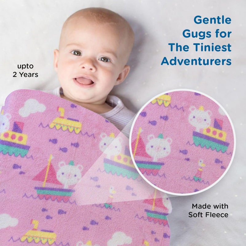 mee mee Mee Mee Ultra Soft Plush Newborn Baby Blanket | Lightweight & Super Comfortable Swaddle for Infant & Toddler | Wrapper for Girls & Boys (Light Pink) 75X100 CM - Image 3