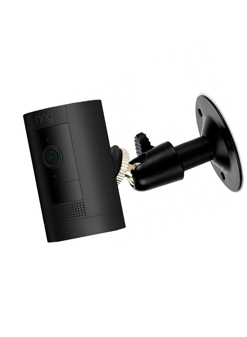 SOLARAE حامل أمان للجدار أسود 3 عبوات لجهاز Oculus Sensor و Arlo و Arlo Pro و Stick Up Cam Wired - قاعدة معدنية للاستخدام الداخلي/الخارجي مع دوران 360° وتوافق مع براغي 1/4". - Image 4