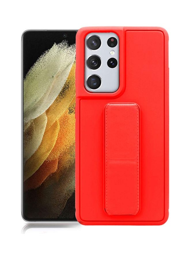Hand Band Grip Case Cover For Samsung Galaxy S21 Ultra Red - Image 1