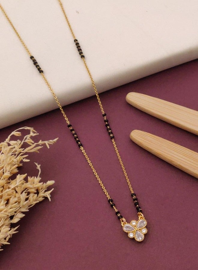 sweeply Elegant Mangalsutra with Black Beads & Stylish Pendant for Women | Daily, Wear Traditional Jewelry, Best Birthday Gift, perfect for Anniversary gift, Mother's Day gift, Valentine Giftt, Gift for Diwali - Image 2