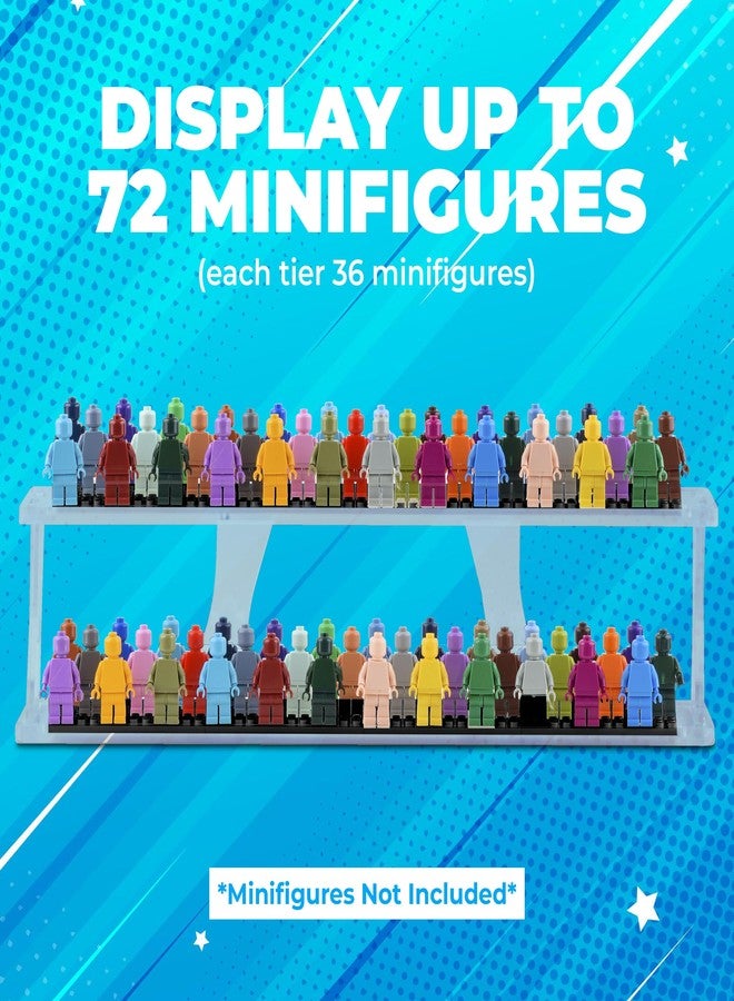 Tapeera Tabletop Stackable Minifigure Display Case for 72 Figures, Acrylic Showcase Compatible with LEGO, Mini Building Brick Block Sets Shelf Organizer (Black, Tabletop) - Image 4