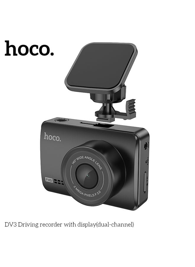 hoco. Dash cam “DV3” dual channel driving recorder(Black) - Image 4