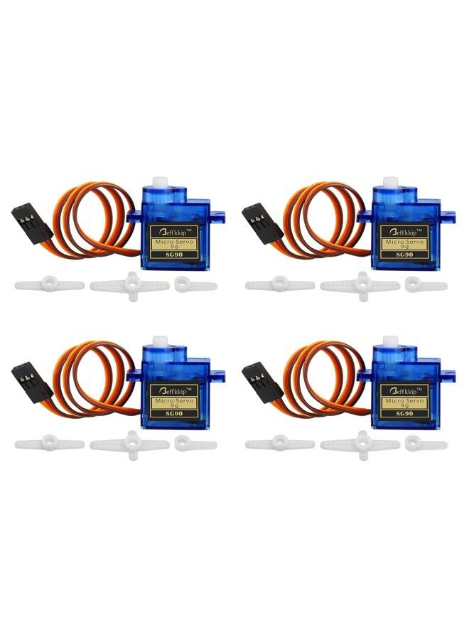 Beffkkip 4Pcs SG90 9g Micro Servos for RC Robot Helicopter Aeroplane Controls Car Boat - Image 1