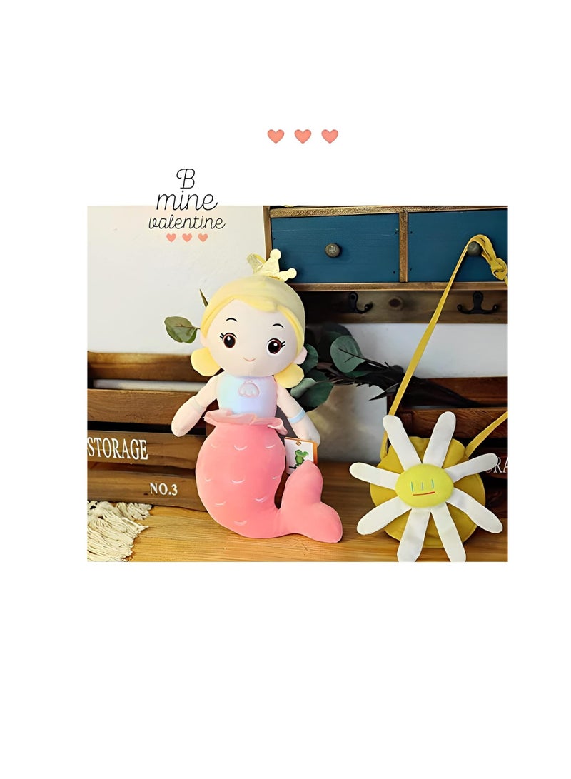 Tickles Mermaid Soft Doll Stuffed Plush Animal Toy for Kids Girls Birthday Gifts (Color: Pink Size: 50 cm)  - Image 2