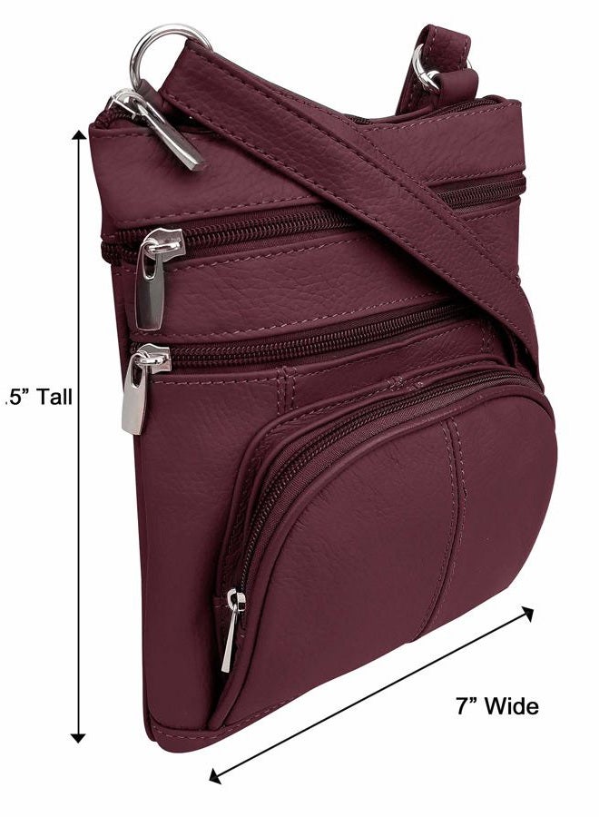 Roma Leathers Genuine Organizer Womens Crossbody Bag - Image 3