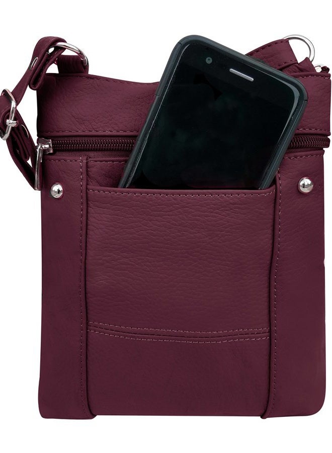Roma Leathers Genuine Organizer Womens Crossbody Bag - Image 2