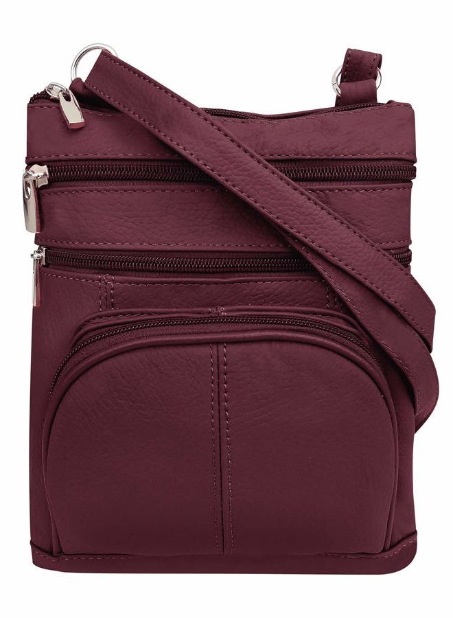 Roma Leathers Genuine Organizer Womens Crossbody Bag - Image 1