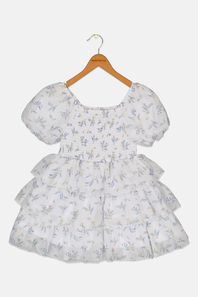 Limited Too Toddlers Girl Floral Print Casual Dress, White - Image 2
