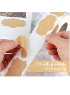 Excefore Kraft Labels DIY Blank Kraft Stickers - for Jam Jars, Home Baking, Handmade Gifts, Cosmetic Tin/Pot Labelling & Craft Natural Kraft Paper Round Homemade Adhesive Label  - Image 3