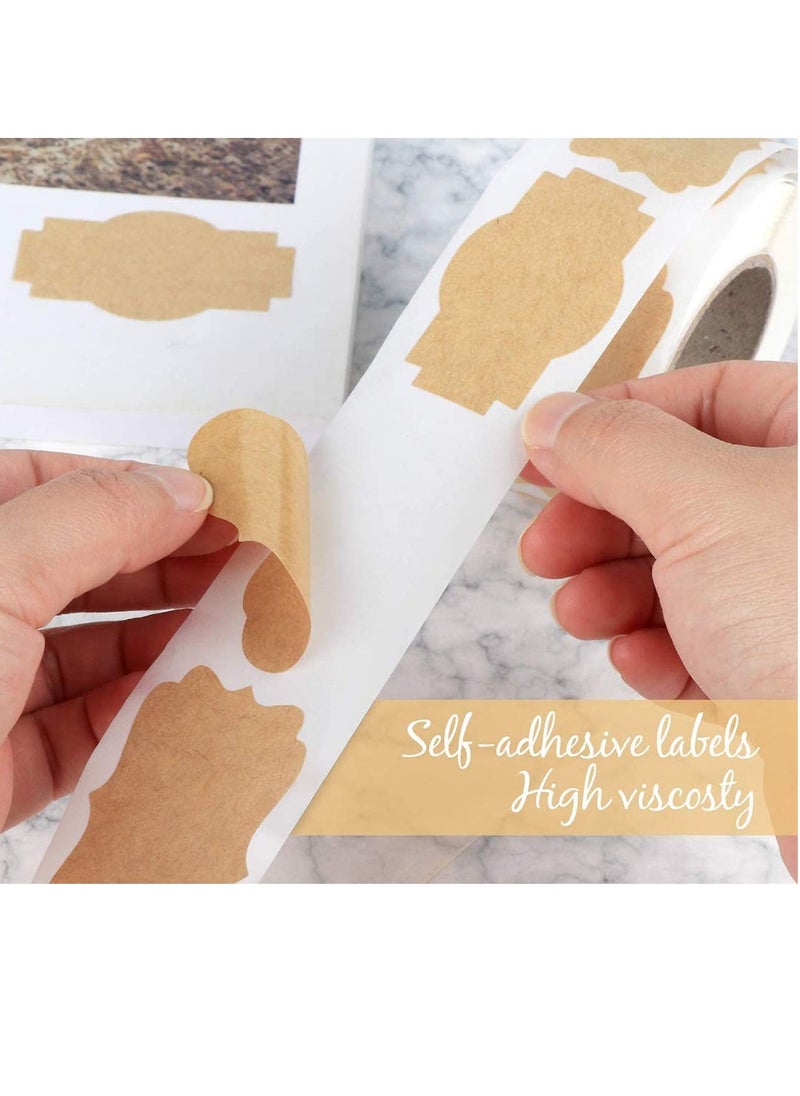 Excefore Kraft Labels DIY Blank Kraft Stickers - for Jam Jars, Home Baking, Handmade Gifts, Cosmetic Tin/Pot Labelling & Craft Natural Kraft Paper Round Homemade Adhesive Label  - Image 3