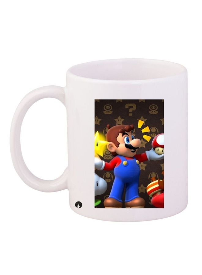 RYN Super Mario Printed Coffee Mug White/Red/Blue 11ounce