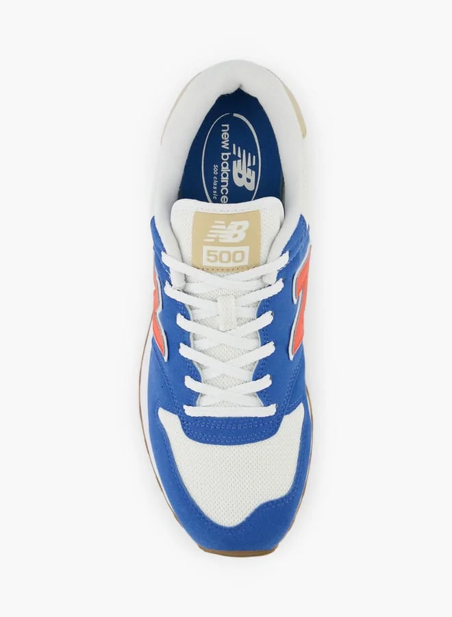 New Balance Men's Colourblock Sneakers with Lace-Up Closure - 500