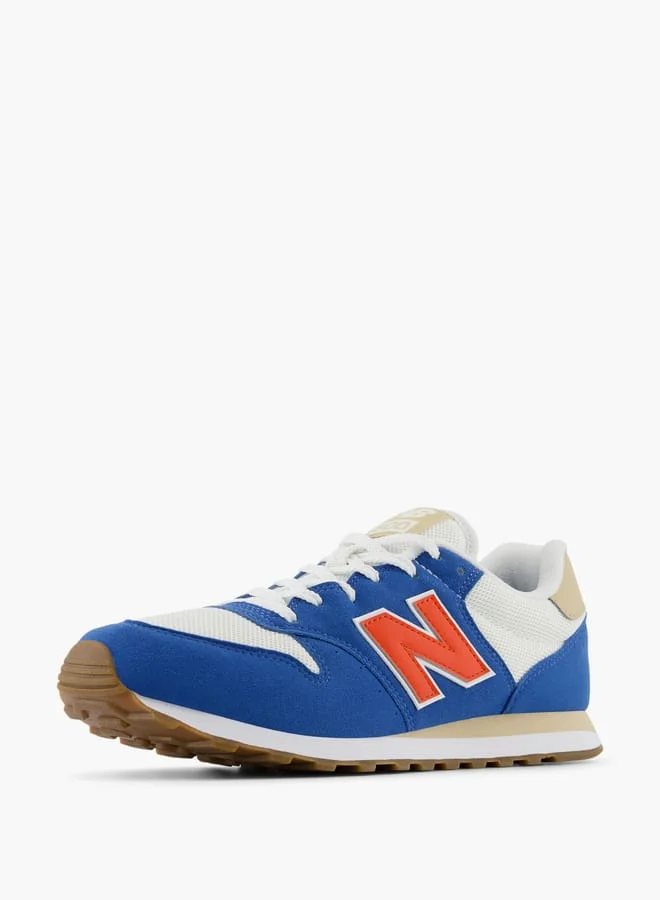 New Balance Men's Colourblock Sneakers with Lace-Up Closure - 500