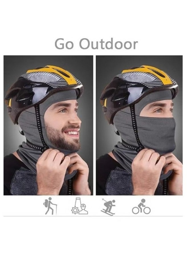 Beauenty Men Women Balaclava Uv Protection Full Face Sunscreen Mask, Omnidirectional Covering Ice Silk Polyester Breathable Sunscreen Shawl Face Covering, Lightweight Sports Protection Cover (Dark Grey) - Image 3