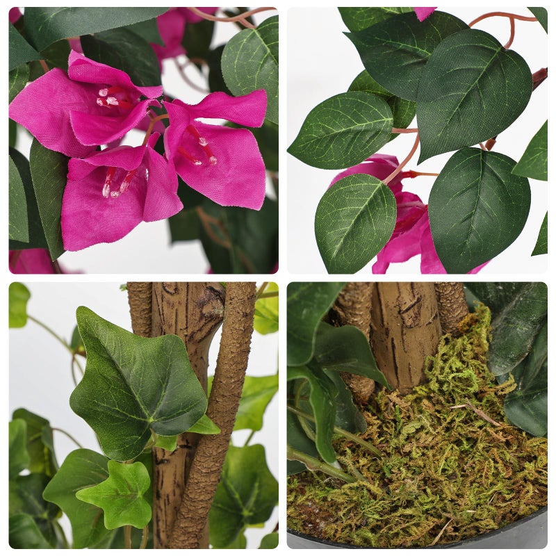 Briful 3.94FT Artificial Bougainvillea Tree in Pot â€“ Faux Silk Bougainvillea Floral Tree Decorative Pink Fake Trees for Home Office Living Room Indoor Outdoor DÃ©cor - Image 3