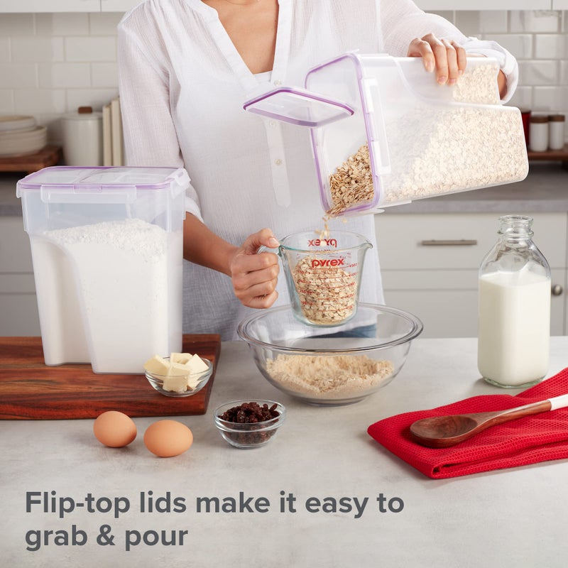 Snapware Airtight 2-Pack (22.8 Cup) Cereal Dispenser Storage Containers, Flip-Top Lid BPA Free, Plastic Containers For Cereal, Rice, Snack, Dry Food and Pantry Organization - Image 3