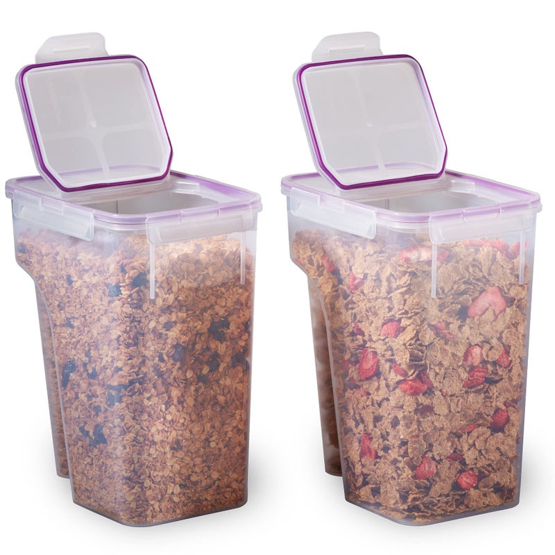 Snapware Airtight 2-Pack (22.8 Cup) Cereal Dispenser Storage Containers, Flip-Top Lid BPA Free, Plastic Containers For Cereal, Rice, Snack, Dry Food and Pantry Organization - Image 1